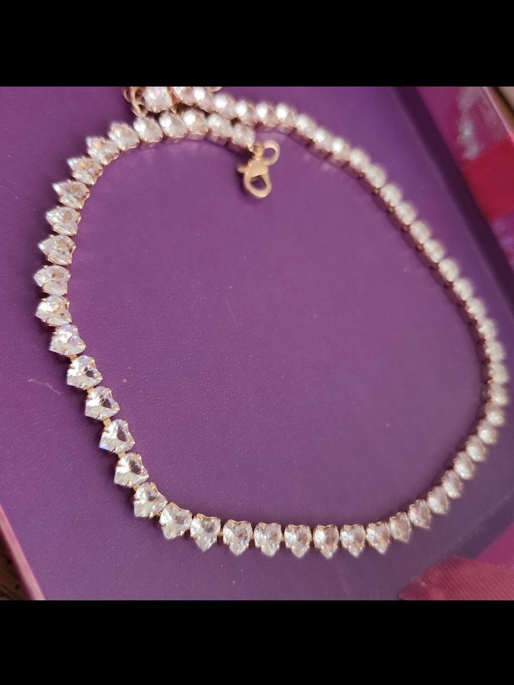 Classic Gold Tennis Necklace with Clear Swarovski Stones - Women Jewelry